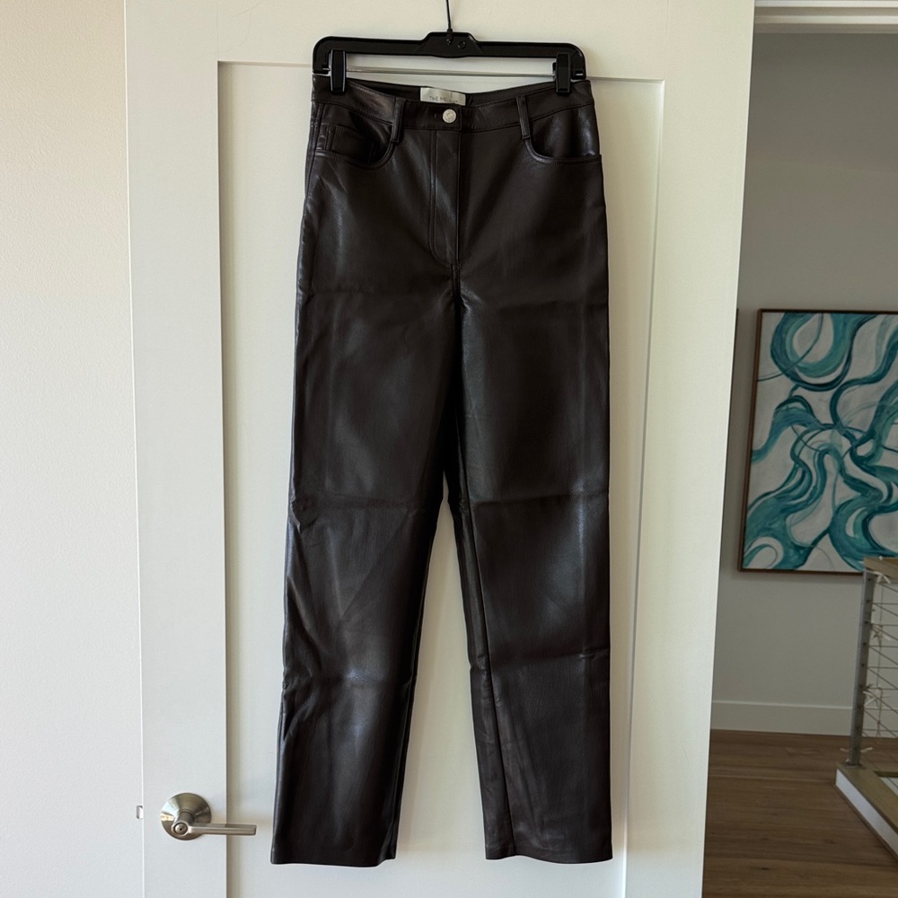 Wilfred Melina by Aritzia Brown Faux Leather Pants